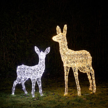 Swinsty Doe And Fawn Dual LED Plug In Light Up Reindeer, 4 of 8