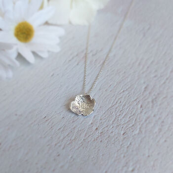 Small Daisy Pressed Flower Necklace Sterling Silver, 6 of 9