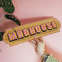 Madhouse Mirror Sign Gold, thumbnail 1 of 2