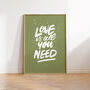 Love Is All You Need The Beatles, Song Lyrics Print, thumbnail 7 of 10