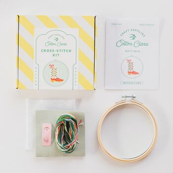 Christmas Cowboy Boot Cross Stitch Kit, 7 of 7