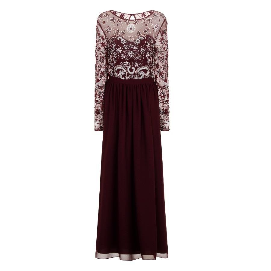 Sade Embellished Blackberry Maxi Dress By Frock and Frill ...