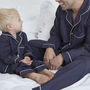 Men's Personalised Navy Cotton Pyjamas, thumbnail 3 of 10