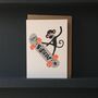 Skateboarding Monkey Happy Birthday Greeting Card, thumbnail 2 of 3