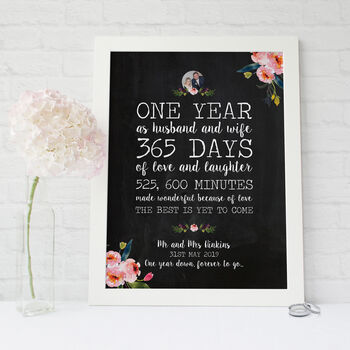 Personalised First Wedding Anniversary Gift Print, 2 of 4