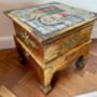 Hand Painted Indonesian Elephant Side Table Hand Carved, thumbnail 1 of 12