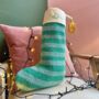 Personalised Green Stripe Hook Christmas Stocking, thumbnail 2 of 10