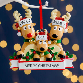 Personalised Christmas Reindeer Family Decoration, 4 of 4