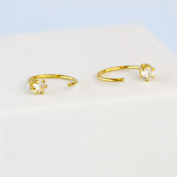 Gold Colour Sterling Silver Crystal Ear Jacket Earrings, 4 of 6