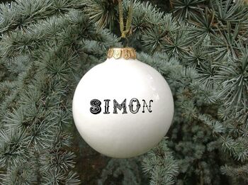 Personalised Christmas Bauble With Name, 4 of 8