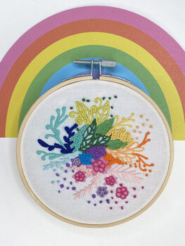 Rainbow Floral Embroidery Kit, 6 of 9