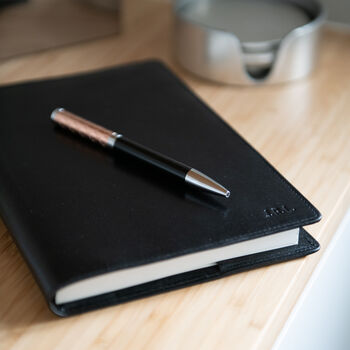 Personalised Leather Lined A5 Notebook, 5 of 6