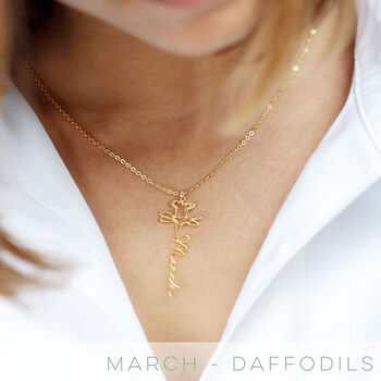 Delicate Birth Flower Typography Necklace, 3 of 12