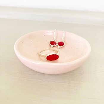Porcelain Pink Ring / Trinket Dish, 2 of 4
