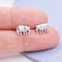 Cute Elephant Stud Earrings In Sterling Silver, thumbnail 3 of 11