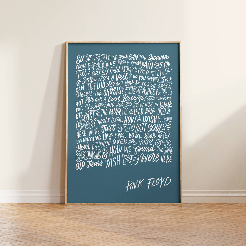Wish You Were Here Pink Floyd Song Lyrics Art Print By Lyrical Lettering Wish You Were Here Pink Floyd Song Lyrics Art Print By Lyrical Lettering