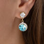 Aqua Blue Swarovski Crystal Snow Drop Earrings, thumbnail 1 of 6