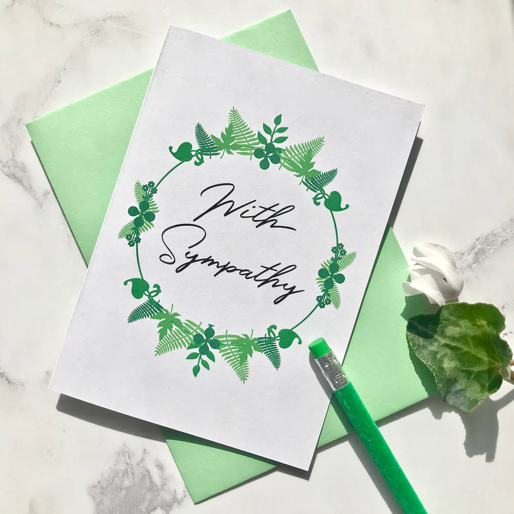 Sympathy Foliage Wreath Card By Adam Regester Design