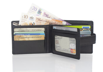 Personalised Leather Tri Fold Wallet With Rfid Gift, 7 of 12