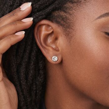 Sterling Silver April Cubic Zirconia Birthstone Stud Earrings – 7mm, 3 of 5