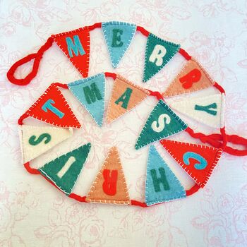 Merry Christmas Felt Bunting ~ Fair Trade, 2 of 2