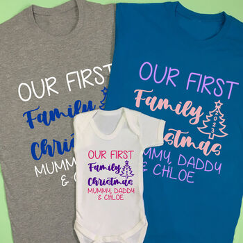 Our First Family Christmas T Shirt Set, 3 of 10