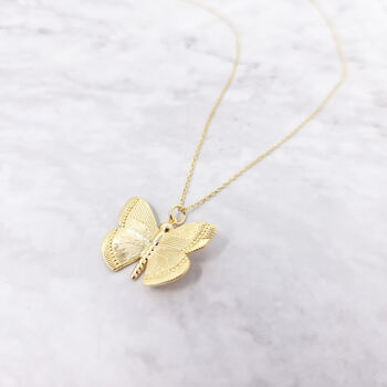 18ct Gold Plated Dainty Butterfly Charm Necklace, 2 of 5