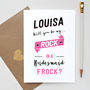 Personalised Bridesmaid 'Rock In A Frock' Card, thumbnail 1 of 2
