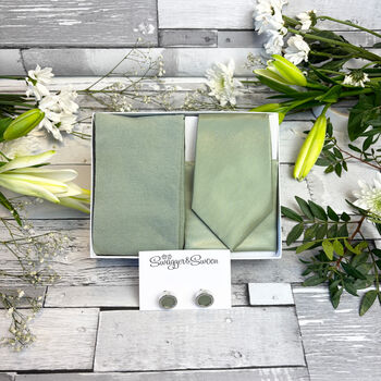 Dusty Sage Wedding Tie Set, 5 of 10