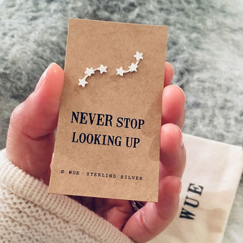 Silver Star Earrings. Never Stop Looking Up, 2 of 3