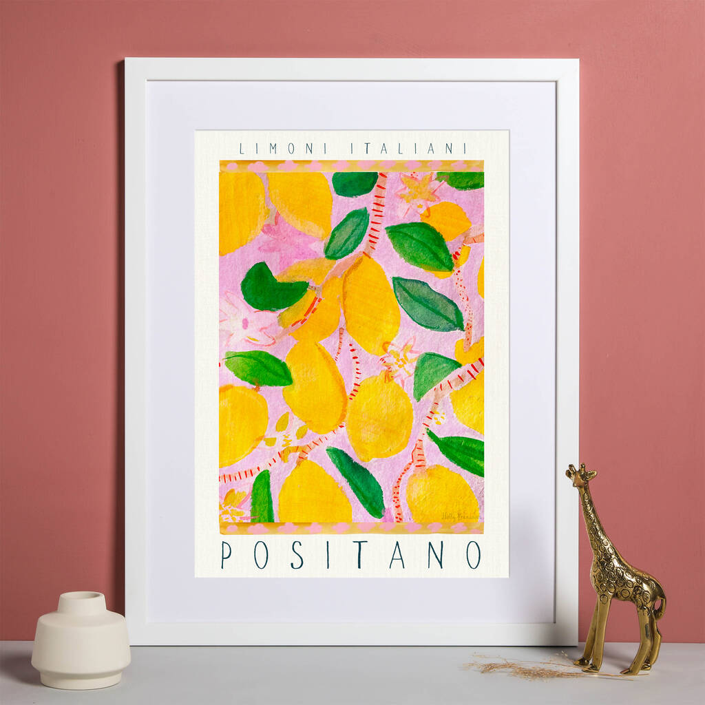 Italian Lemons Art Print Watercolour Italy Food Poster, 1 of 10