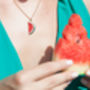 Watermelon Slice Necklace, thumbnail 1 of 2