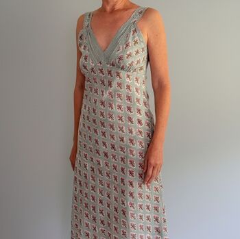 Lacey Nightie In Tea Garden And Watermint Prints, 7 of 7