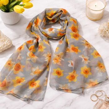 Daffodils Print Scarf, 2 of 7