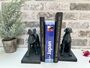 Set Of Two Bronzed Dog Bookends – Labrador And Spaniel, thumbnail 1 of 12