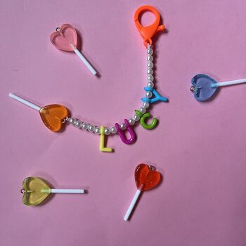 Personalised Name Bag Charm Kidult, 3 of 9