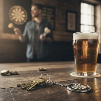 Personalised Dartboard Darts Key Chain/Keyring, 8 of 11