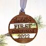 Personalised Wooden First Christmas, Keepsake Bauble, thumbnail 4 of 7