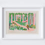 Cycling Art Print Biking In The Woods Scene Poster, thumbnail 2 of 9