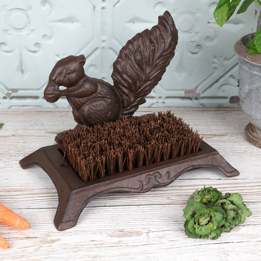 autumn squirrel cast iron boot brush and scraper by dibor