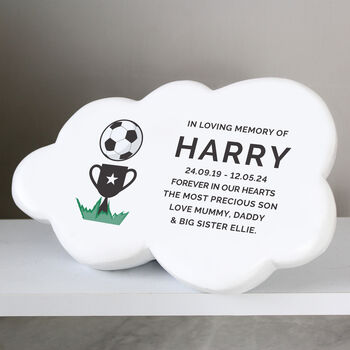 Personalised Football Resin Memorial Cloud, 3 of 5
