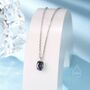 Sterling Silver Oval Cz Pendant Necklace, thumbnail 4 of 12