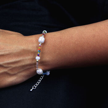 Rainbow Multicoloured Seed Bead And Pearl Bracelet, 2 of 9