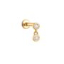 14k Solid Gold Diamond Dangly Labret Stud, thumbnail 1 of 3