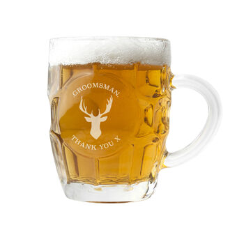 Personalised Stag Dimpled Beer Glass, 5 of 5