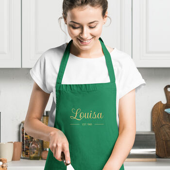 Personalised Birthday Est. Cotton Apron, 2 of 12