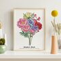 Personalised Birth Flower Mum's Bunch Print, Mother's Day Gift, thumbnail 3 of 10