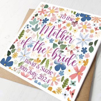 Personalised Mother Of The Bride Wedding Day Card, 2 of 2