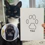Personalised Pet Paw Outline Art Print, thumbnail 1 of 10