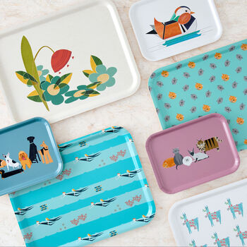 Mistletoe Llama Pattern Large Wooden Tray, 3 of 6